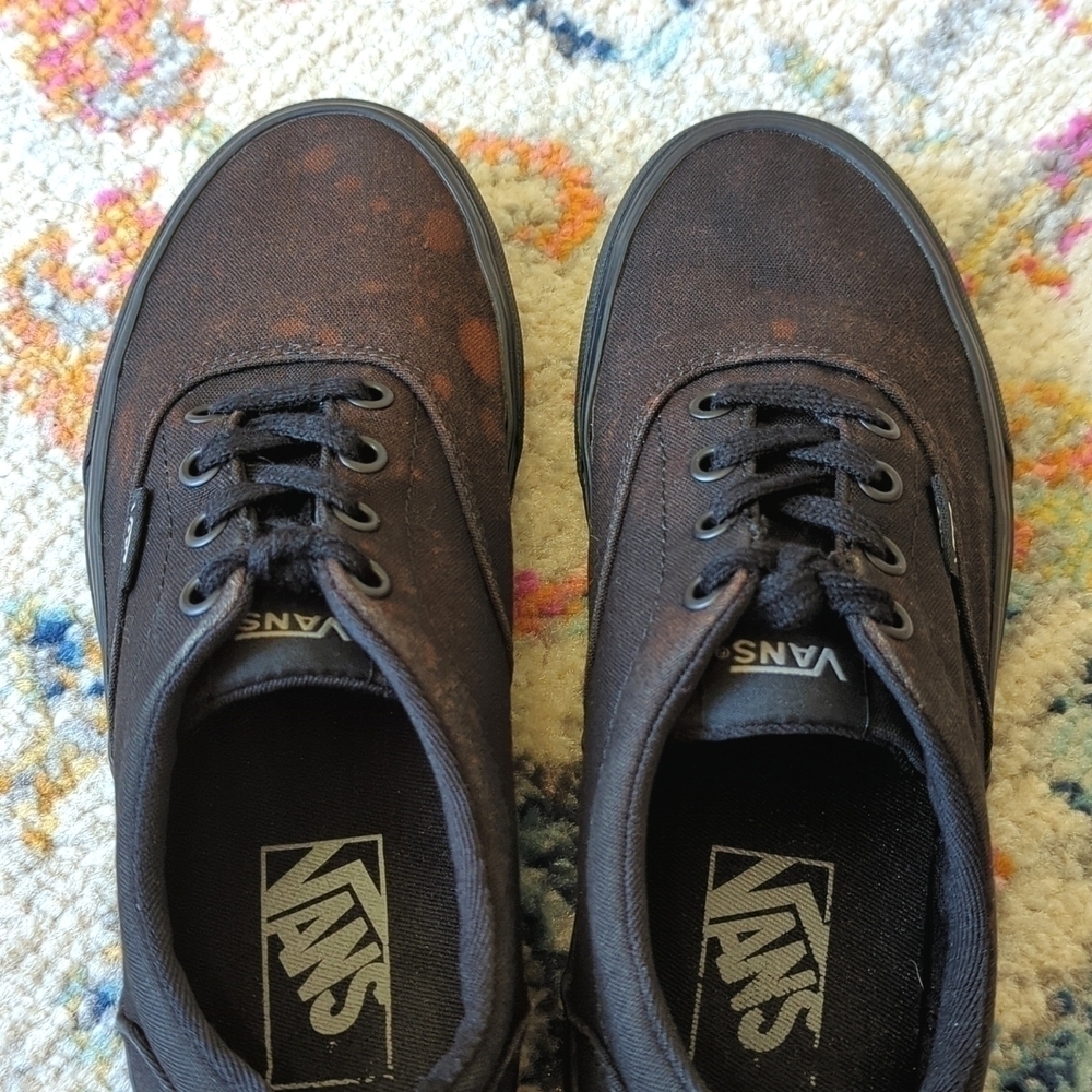 Vans Lo Pro Era Bleach Splattered Grunge Classic Canvas Skate Sneakers Black 6.5 - Picture 5 of 16